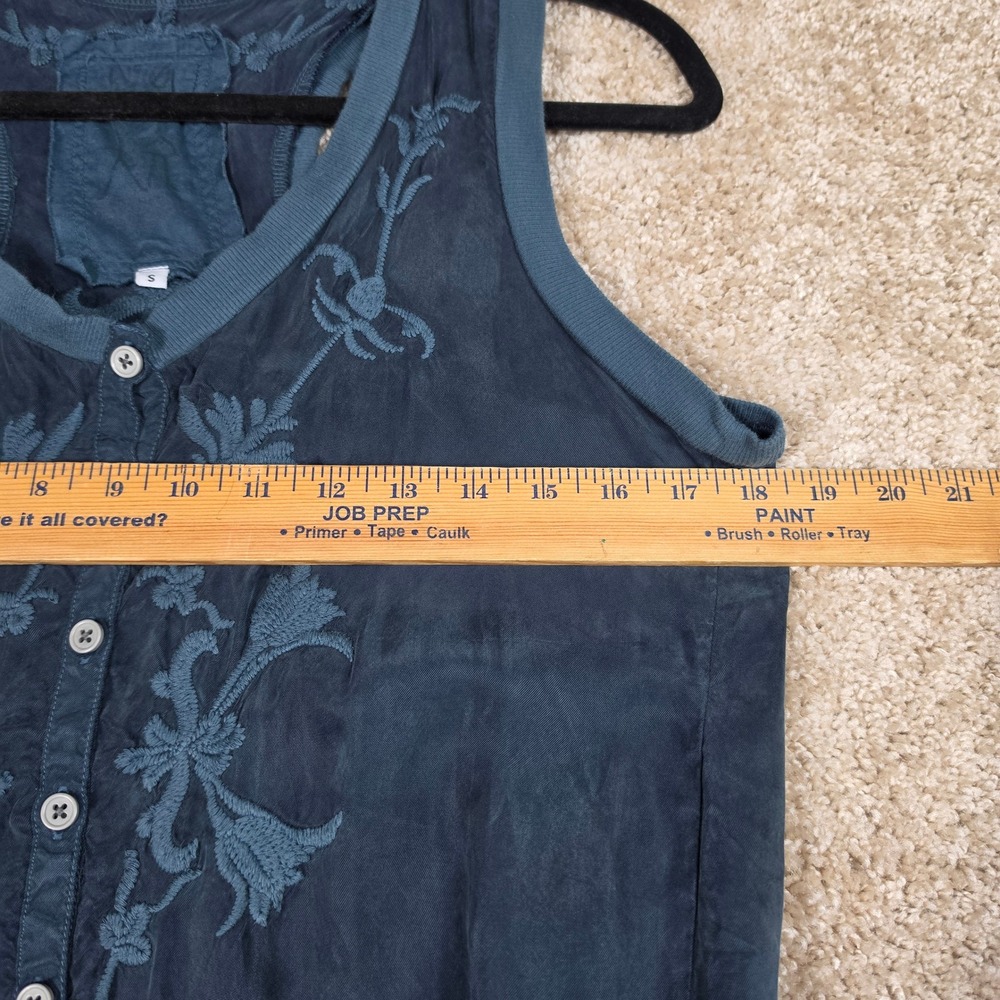 Pete & Greta Johnny Was Embroidered Tencel Romper Blue Boho Small - Picture 6 of 10